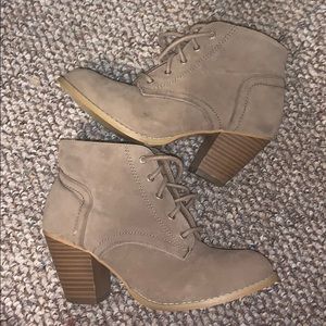 tan heeled booties